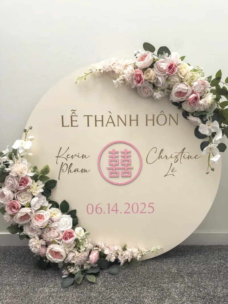 Blush Double Happiness Round Board